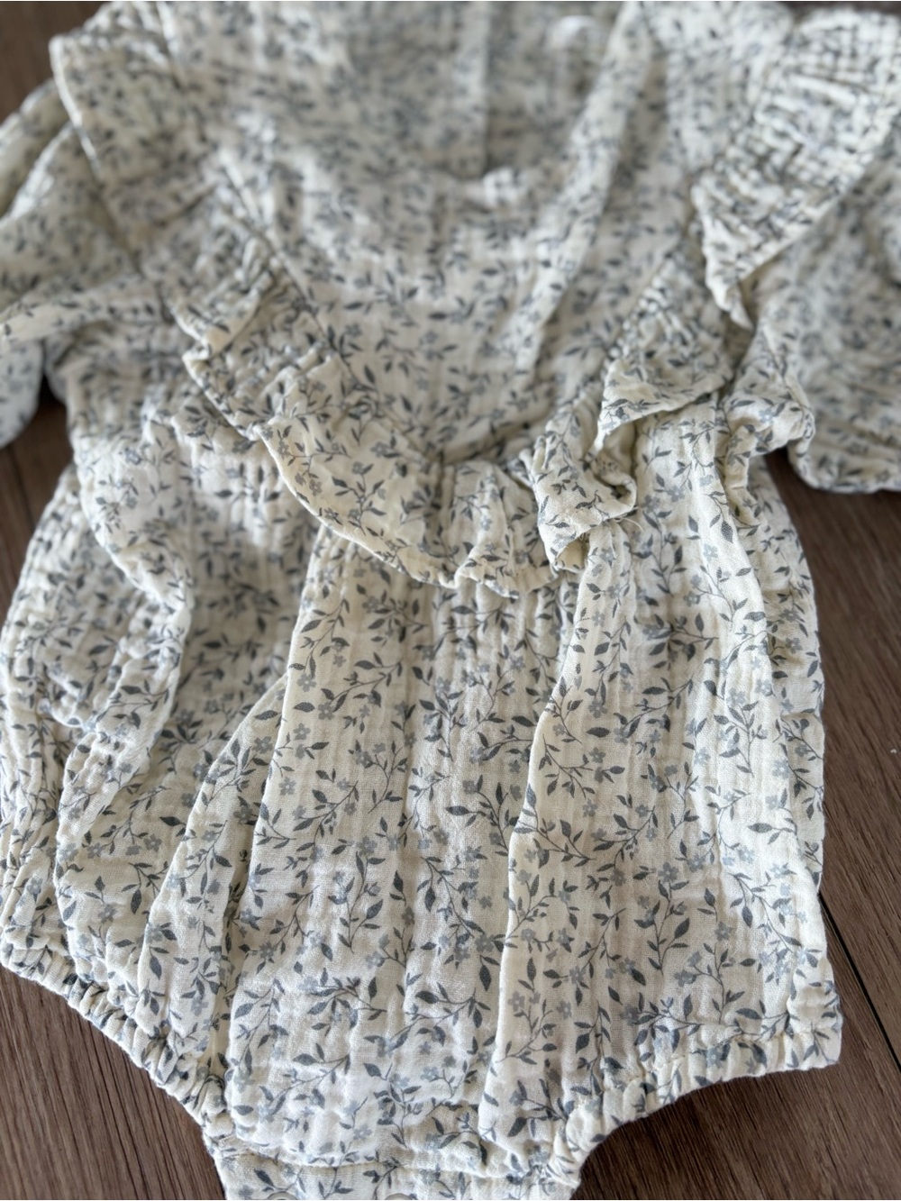 Rylee + Cru Cream Floral Ruffle One-Piece - Picture 2 of 2